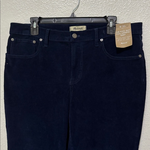 Madewell Pants - Madewell Women Corduroy Pants Straight Leg Dark Blue Kick out Sz 31 New Midrise